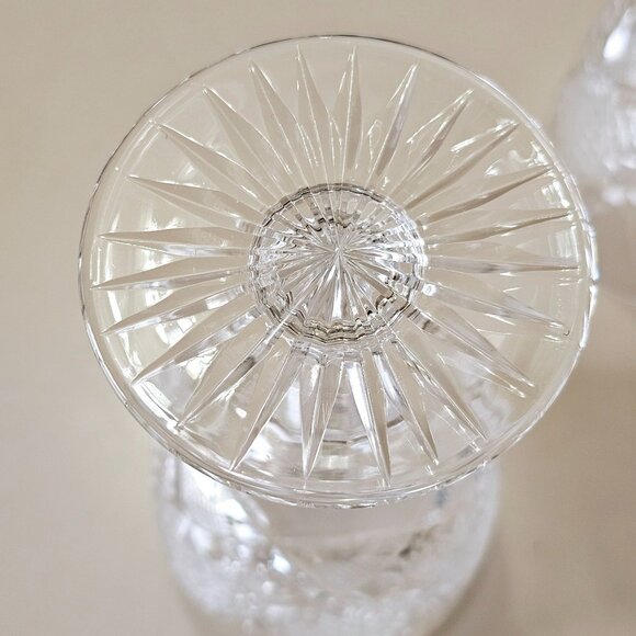 4 Kusak Cut Glass Liquor Cocktail Glasses 4.75" 4oz vtg signed daisy fan Bohemia - Picture 5 of 12